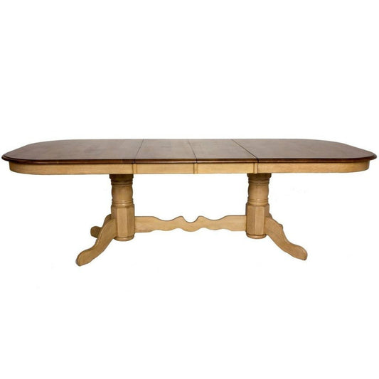 Sunset Trading Brook 96" Oval Double Pedestal Extendable Dining Table | Seats 10 - DLU-BR4296-PW