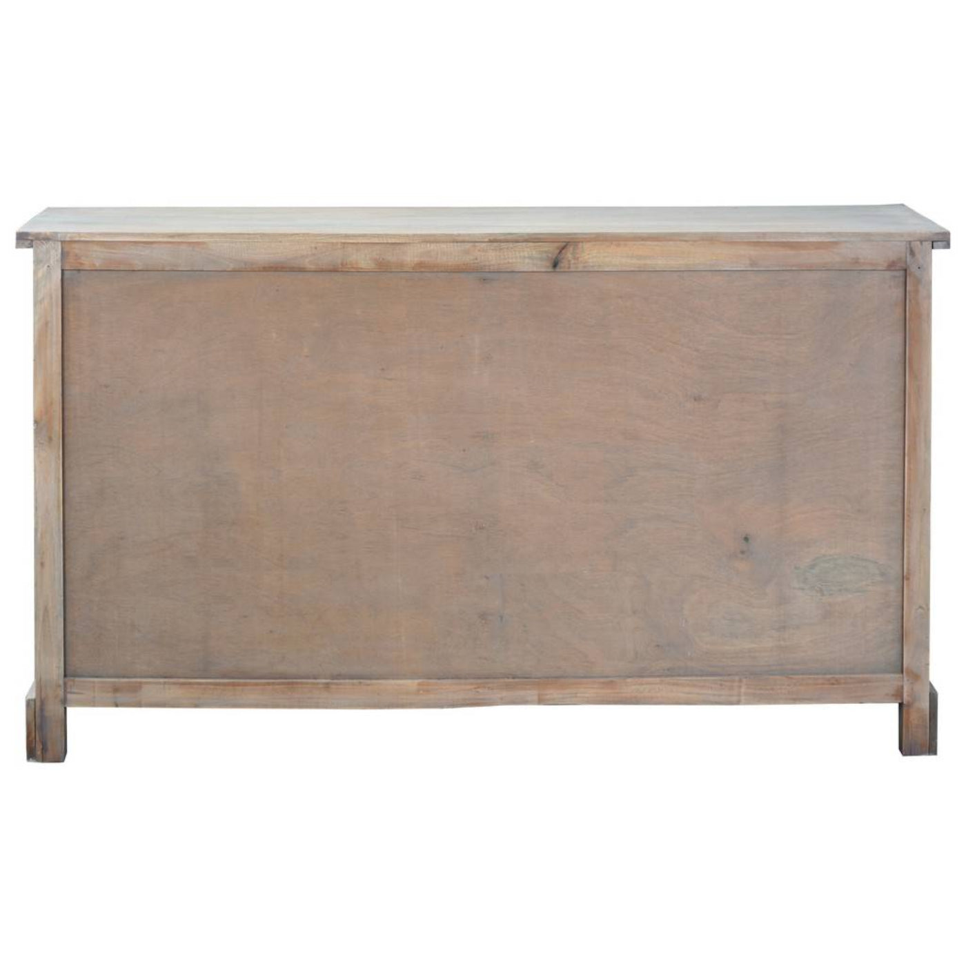 Sunset Trading Cottage 63" Arched Glass Door Credenza | Driftwood Brown Solid Wood Display Cabinet | Fully Assembled Sideboard -  CC-CAB1706S-DW