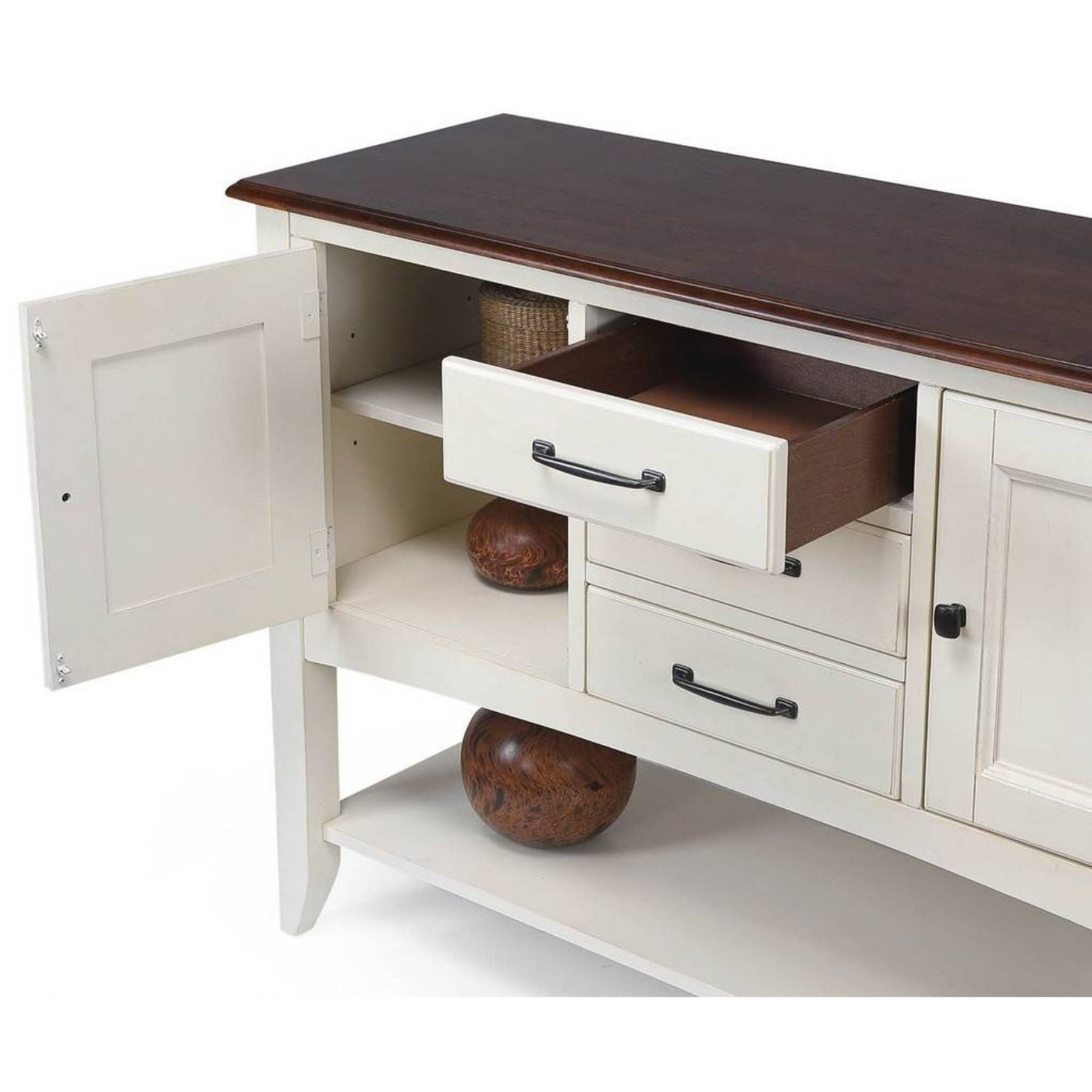 Sunset Trading Andrews Sideboard with Large Display Shelf - DLU-ADW1122-SB-AW