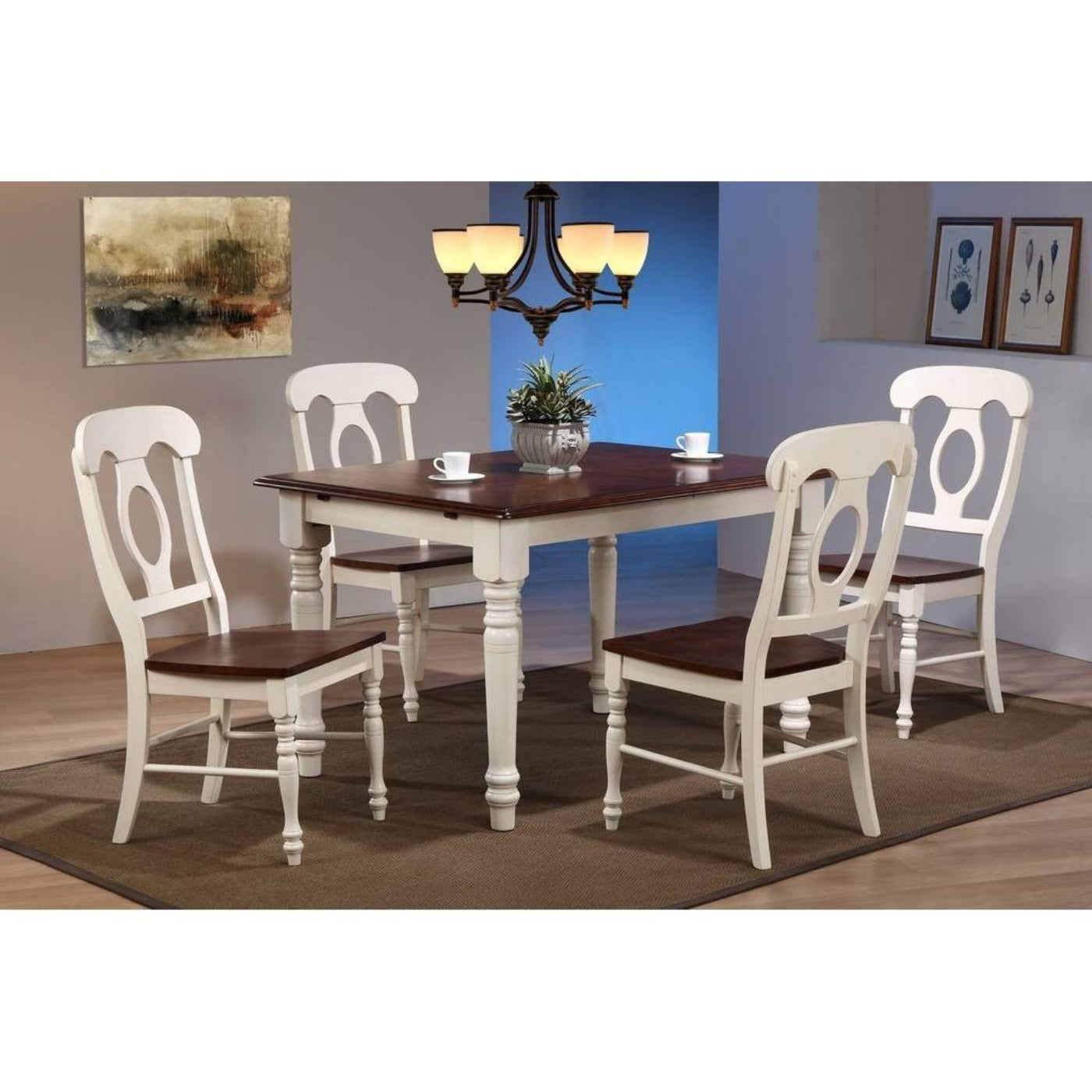 Sunset Trading Andrews 5 Piece 48-60" Rectangular Extendable Dining Set - DLU-ADW3660-C50-AW5PC