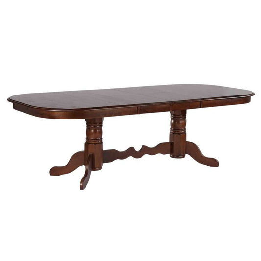Sunset Trading Andrews 96" Oval Double Pedestal Butterfly Extendable Dining Table | Chestnut Brown | Seats 10 -  DLU-ADW4296-CT