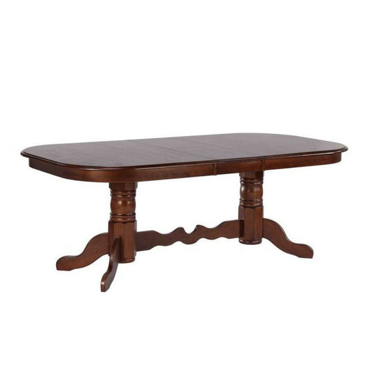 Sunset Trading Andrews 96" Oval Double Pedestal Butterfly Extendable Dining Table | Chestnut Brown | Seats 10 -  DLU-ADW4296-CT