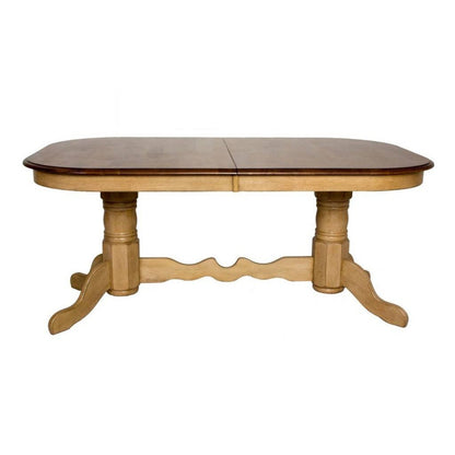 Sunset Trading Brook 96" Oval Double Pedestal Extendable Dining Table | Seats 10 -  DLU-BR4296-PW