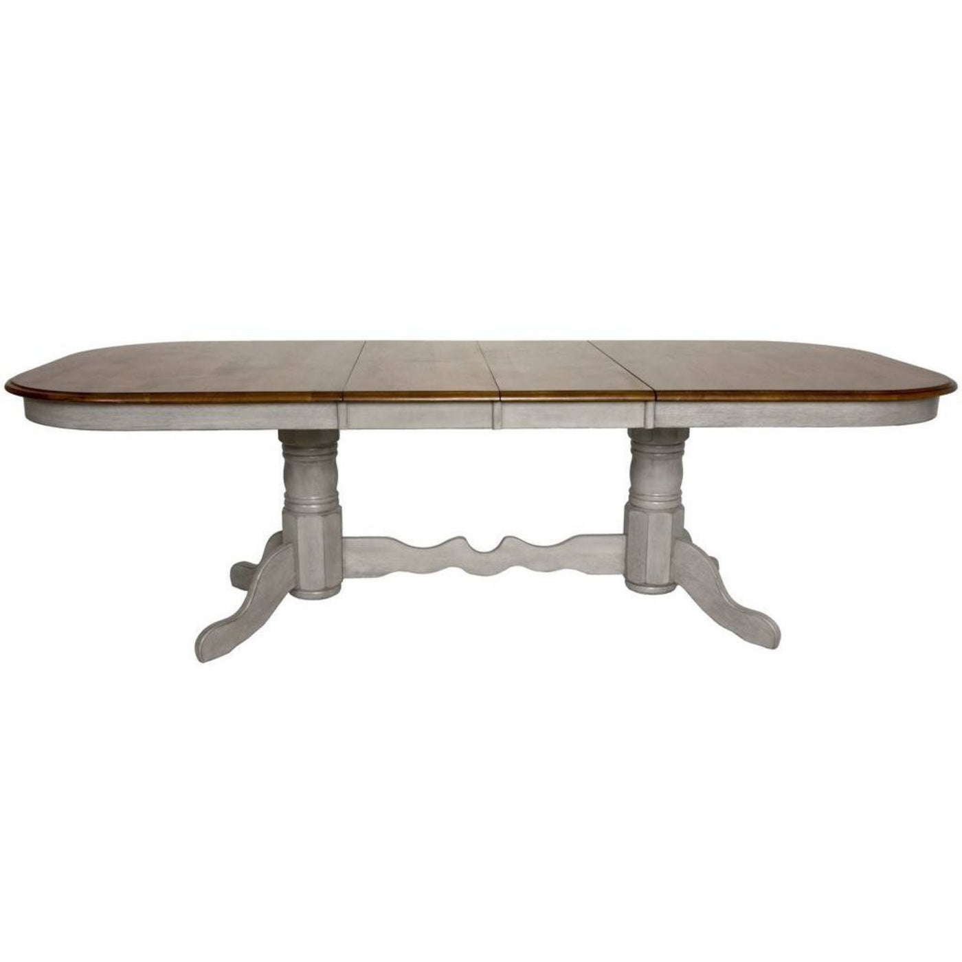 Sunset Trading Country Grove 96" Oval Double Pedestal Extendable Dining Table | Distressed Gray and Brown Wood | Seats 10  - DLU-CG4296-GO