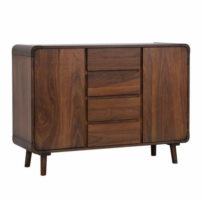 Sunset Trading Mid Century Server | 4 Drawers and 2 Storage Cabinets -  DLU-MC-SR