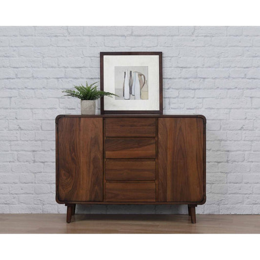 Sunset Trading Mid Century Server | 4 Drawers and 2 Storage Cabinets -  DLU-MC-SR