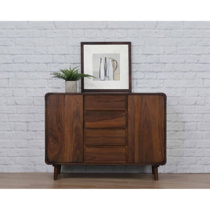 Sunset Trading Mid Century Server | 4 Drawers and 2 Storage Cabinets -  DLU-MC-SR