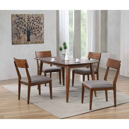 Sunset Trading Mid Century 5 Piece 60" Rectangular Dining Table Set | Padded Performance Fabric Seats | Seats 4, 6  - DLU-MC3660-C45-5P