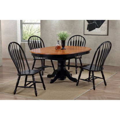 Sunset Trading Black Cherry Selections 5 Piece 66" Oval Extendable Pedestal Dining Set -