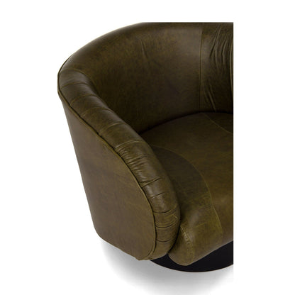 Union Home Rotunda Chair - Green Leather  - LVR00677