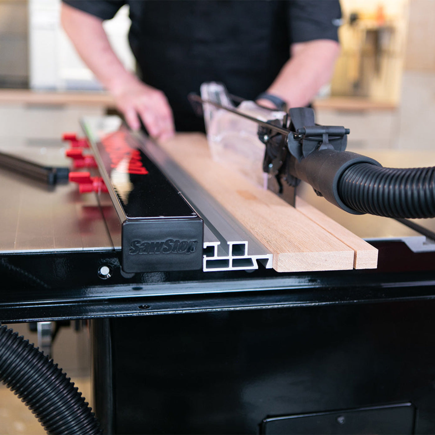SawStop 1.75HP Contractor Saw w/36" T-Glide Advance Fence, Rails & Extension Table - CNS175-ATGP36
