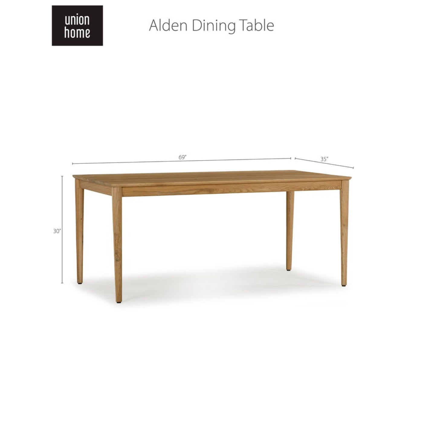 Union Home Alden Dining Table In Natural Oil Finish  - DIN00197