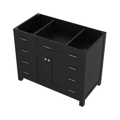 Alya Bath Norwalk 42" Single Espresso Freestanding Bathroom Vanity With Brushed Nickel Edge Handles - HE-101-42-E