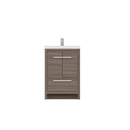Alya Bath Sortino 24" Single Gray Modern Freestanding  Bathroom Vanity With Acrylic Top and Integrated Sink - AB-MD624-G