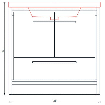 Alya Bath Sortino 36" Single White Modern Freestanding  Bathroom Vanity With Acrylic Top and Integrated Sink - AB-MD636-W