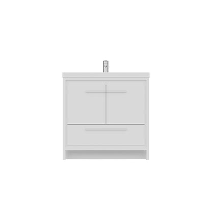 Alya Bath Sortino 36" Single White Modern Freestanding  Bathroom Vanity With Acrylic Top and Integrated Sink - AB-MD636-W