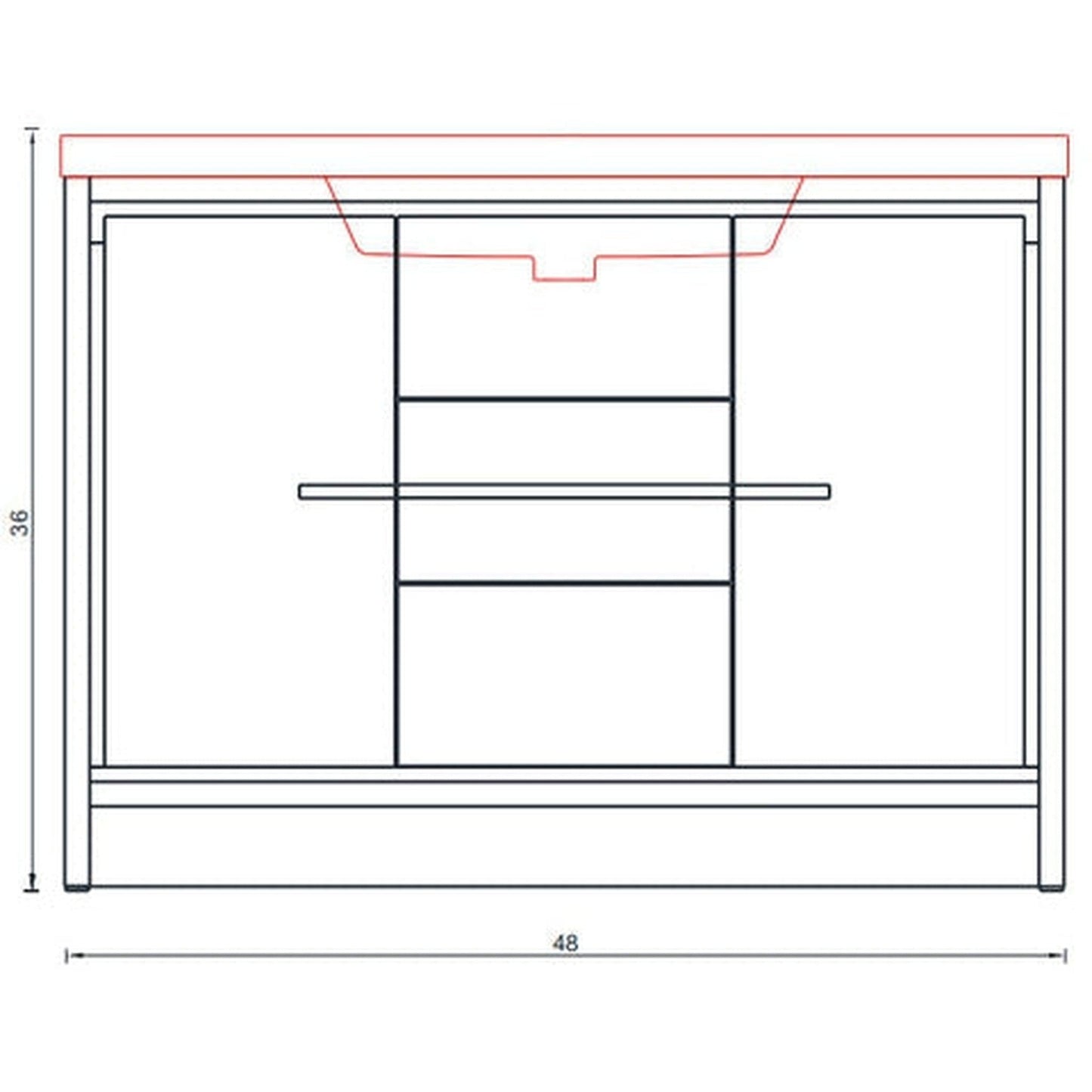 Alya Bath Sortino 48" Single White Modern Freestanding  Bathroom Vanity With Acrylic Top and Integrated Sink - AB-MD648-W