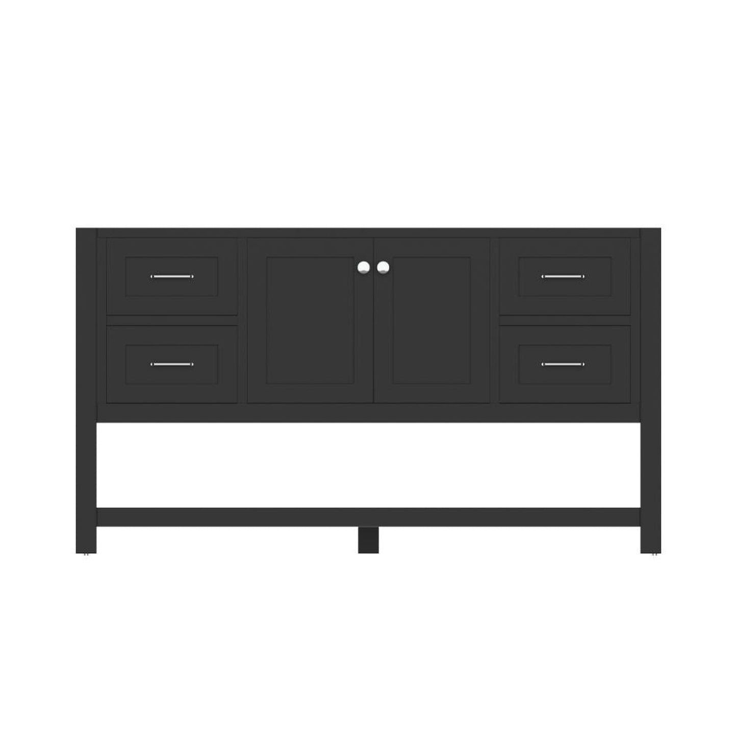 Alya Bath Wilmington 60" Single Espresso Freestanding   Bathroom Vanity  With Brushed Nickel Edge Handles - HE-102-60S-E