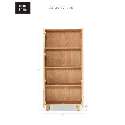 Union Home Array Large Oak Wood Cabinet In Natural Oil Finish  - LVR00618