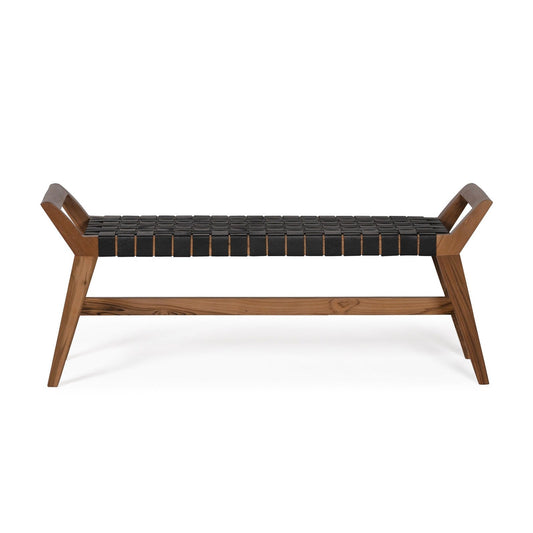 Union Home Cove Bench - Black Leather -  BDM00070