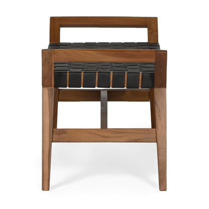 Union Home Cove Bench - Black Leather -  BDM00070