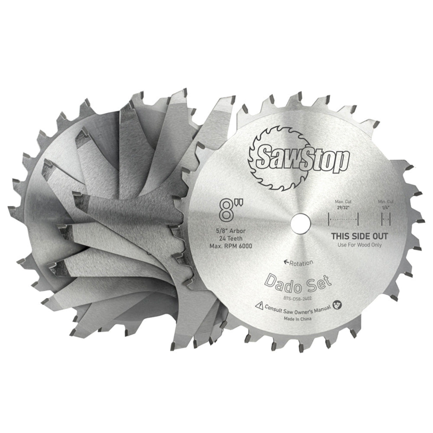 SawStop 8" Premium Dado Set in Systainer (Includes Brake Cartridge) - BTS-DS8-SYS
