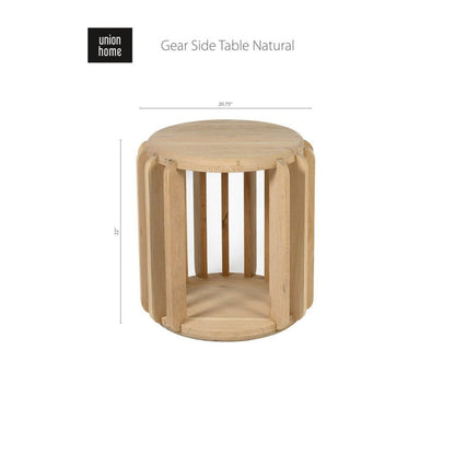 Union Home Gear Side Table – Natural -  LVR00388