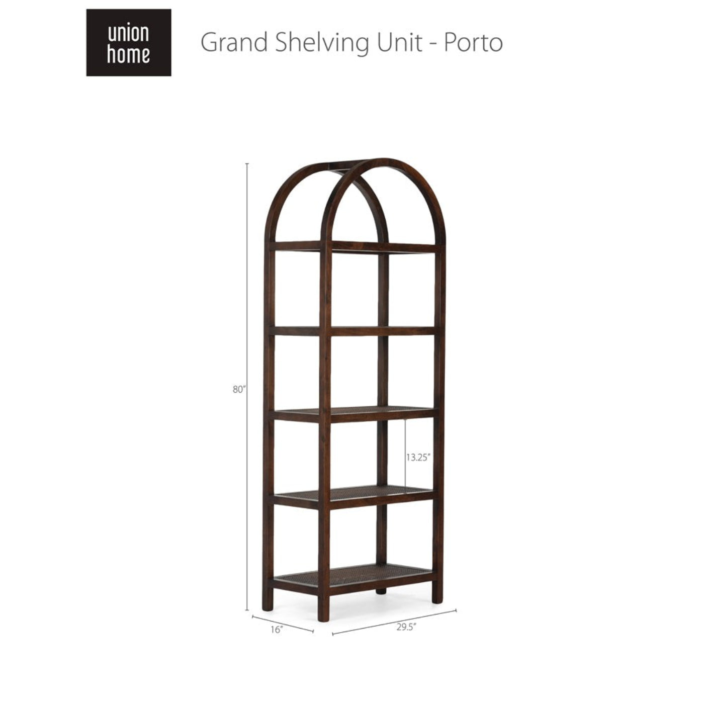 Union Home Grand Shelving Unit – Natural -  LVR00095