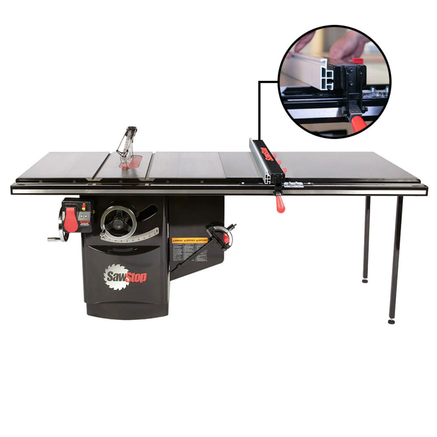 SawStop 5HP, 3ph, 230v Industrial Cabinet Saw w/52" T-Glide Advance Fence, Rails & Extension Table - ICS53230-ATGI52