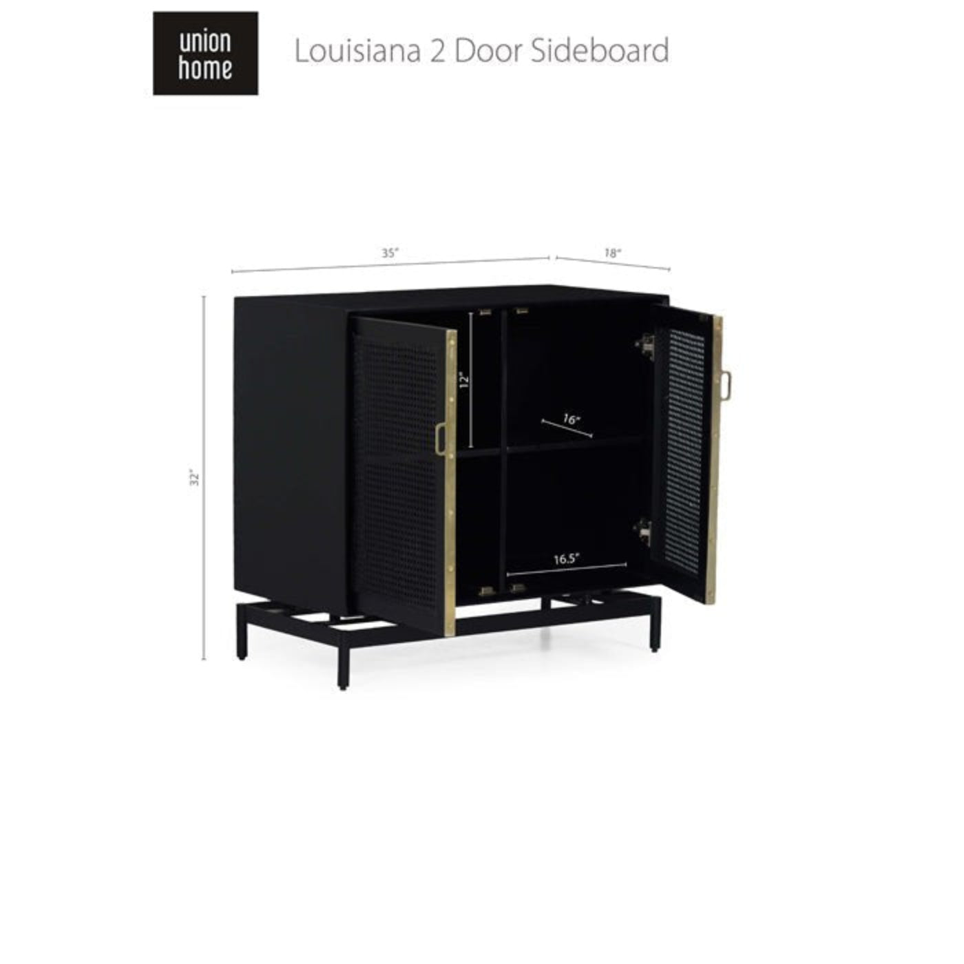 Union Home Louisiana 2 Door Sideboard  - LVR00664