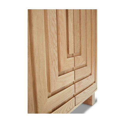 Union Home Array Large Oak Wood Cabinet In Natural Oil Finish  - LVR00618