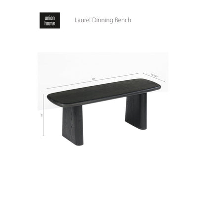 Union Home Laurel Dining Bench - Charcoal  - DIN00152