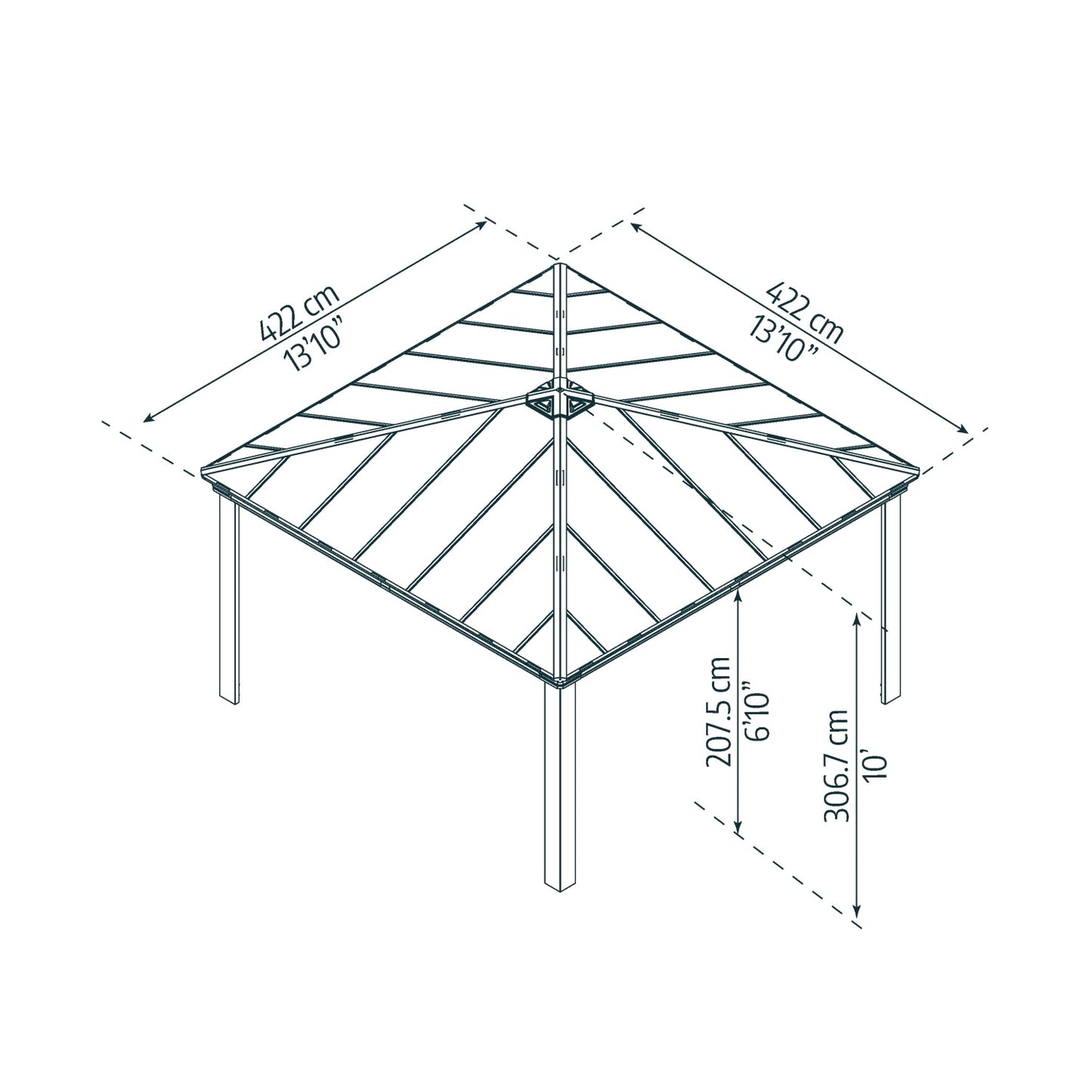 Palram - Canopia | Colorado Carport Kit - Grey Structure - HG9137