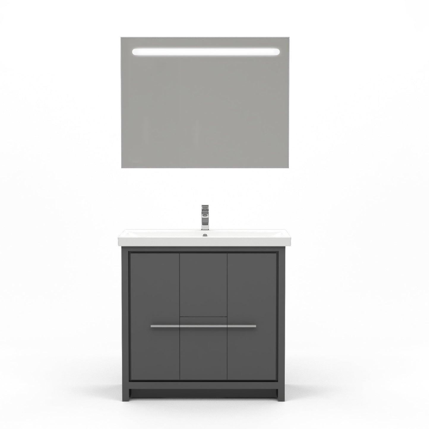 Casa Mare Alessio 32" Bathroom Vanity and Ceramic Sink Combo with LED Mirror - Alessio80GG-32