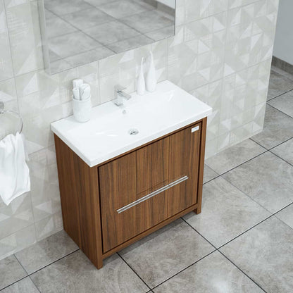 Casa Mare Alessio 36" Bathroom Vanity and Ceramic Sink Combo with LED Mirror - Alessio90GG-36
