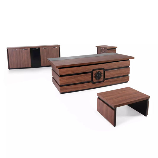 Casa Mare ARMA 79″ Modern Home & Office Furniture Desk Rustic Brown & Black - ARMA-79WB-S