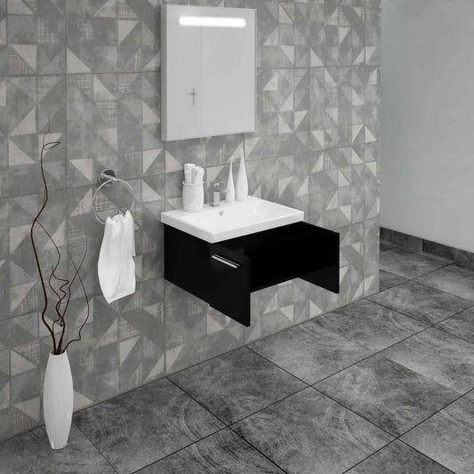 Casa Mare Aspe 32" Bathroom Vanity and Ceramic Sink Combo with LED Mirror - Aspe80GB-32