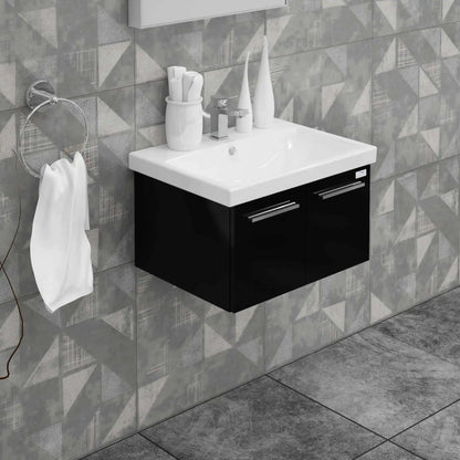 Casa Mare Aspe 24" Bathroom Vanity and Ceramic Sink Combo with LED Mirror - Aspe60GB-24