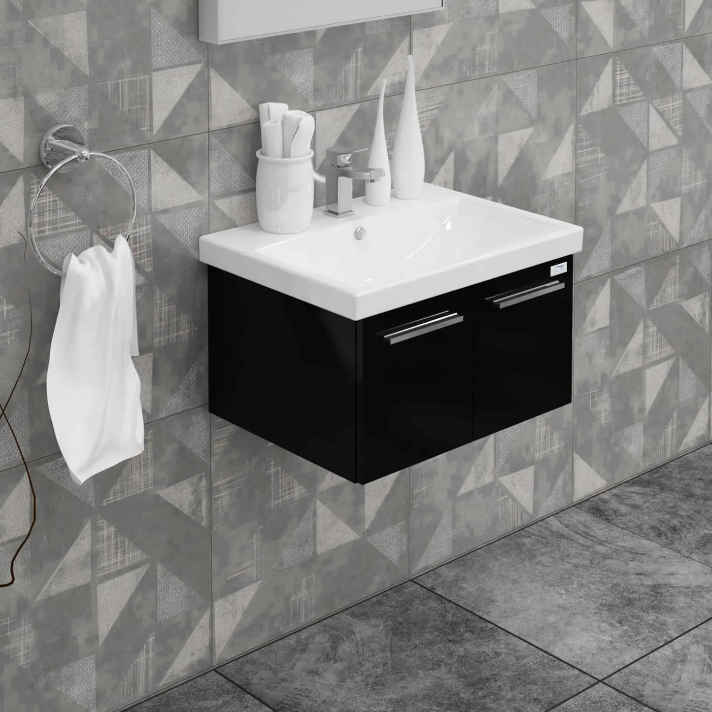 Casa Mare Aspe 32" Bathroom Vanity and Ceramic Sink Combo with LED Mirror - Aspe80GB-32