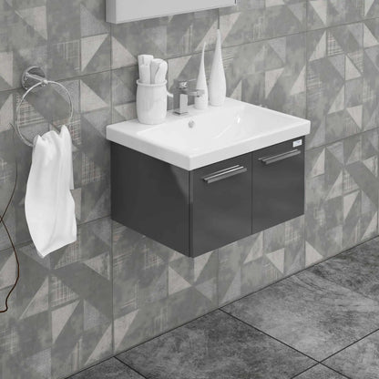 Casa Mare Aspe 32" Bathroom Vanity and Ceramic Sink Combo with LED Mirror - Aspe80GB-32