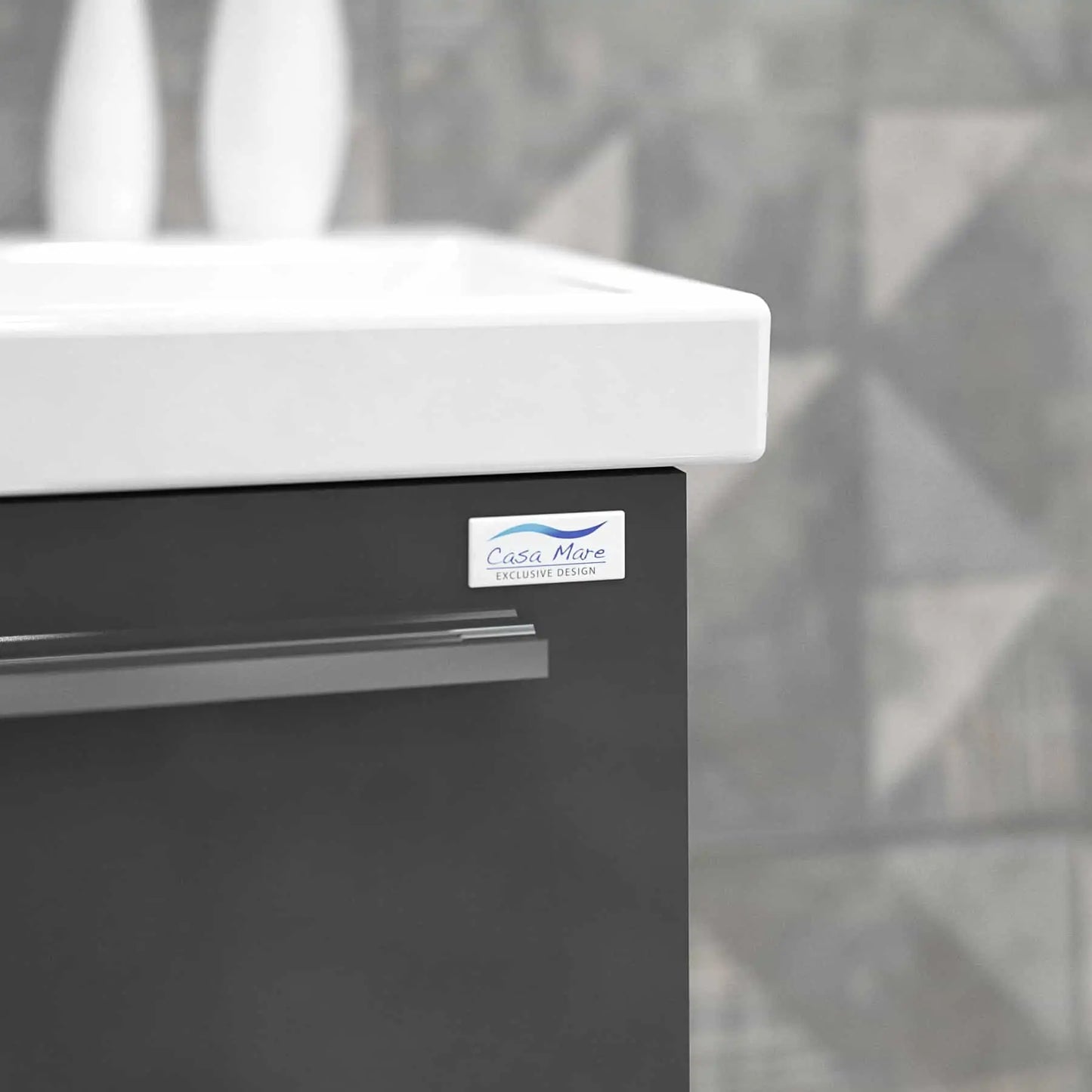 Casa Mare Aspe 24" Bathroom Vanity and Ceramic Sink Combo with LED Mirror - Aspe60GB-24