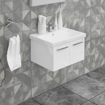 Casa Mare Aspe 24" Bathroom Vanity and Ceramic Sink Combo with LED Mirror - Aspe60GB-24