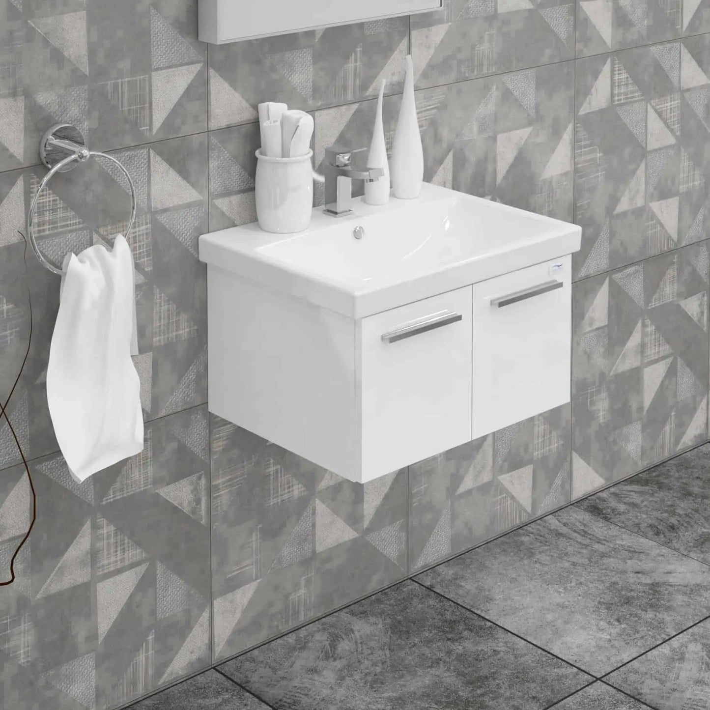 Casa Mare Aspe 32" Bathroom Vanity and Ceramic Sink Combo with LED Mirror - Aspe80GB-32