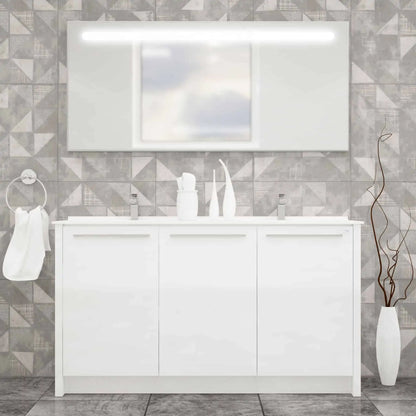 Casa Mare Benna 63" Bathroom Vanity and Double Sink Combo with LED Mirror - Benna160GG-63
