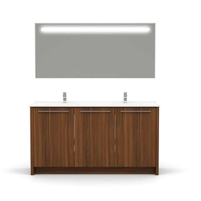 Casa Mare Benna 63" Bathroom Vanity and Double Sink Combo with LED Mirror - Benna160GG-63