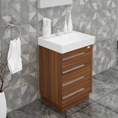 Casa Mare Domenico 24" Bathroom Vanity and Ceramic Sink Combo with LED Mirror - Domenico60GG-24