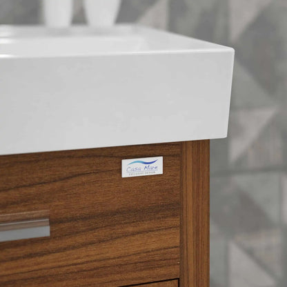 Casa Mare Domenico 24" Bathroom Vanity and Ceramic Sink Combo with LED Mirror - Domenico60GG-24
