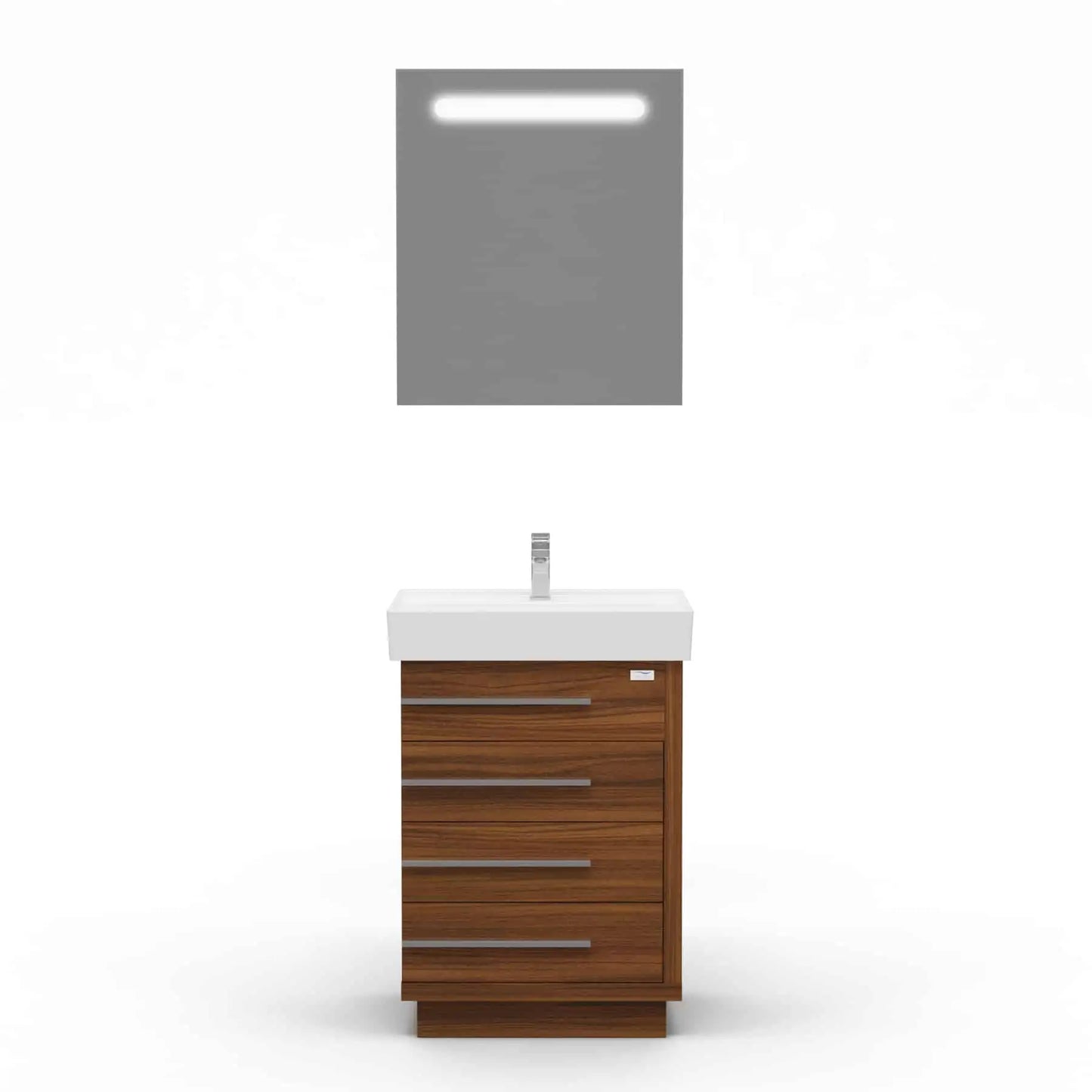 Casa Mare Domenico 24" Bathroom Vanity and Ceramic Sink Combo with LED Mirror - Domenico60GG-24