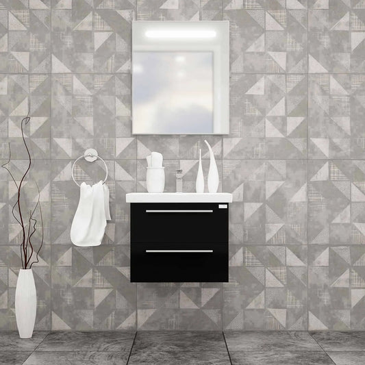 Casa Mare Elke 32" Bathroom Vanity and Ceramic Sink Combo with LED Mirror - Elke80GB-32