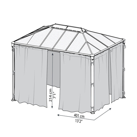 Palram - Canopia | Palermo 4300 Gazebo Netting set - 4 Piece - HG1064
